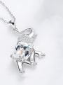 thumb Personalized White austrian Crystal Little Elephant 925 Silver Necklace 2