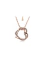 thumb Elegant Rose Gold Plated Heart Shaped Crystal Necklace 0