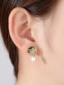 thumb Sterling silver plated-18k gold natural pearl conch Earrings 1