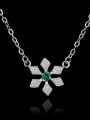 thumb Fashion Shiny Zirconias-covered Snowflake 925 Sterling Silver Necklace 0