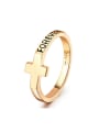 thumb Cross Shaped Simple Style Enamel Copper Ring 0