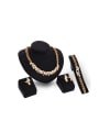 thumb Alloy Imitation-gold Plated Fashion Hollow Circle CZ Four Pieces Jewelry Set 0