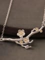 thumb Creative Flower Plum Silver Necklace 1