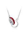 thumb 925 Sterling Silver With Cubic Zirconia  Simplistic Round Interlocking Necklaces 3