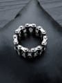 thumb Stainless Steel With Gun Plated Personality Bicycle Chain Men Rings 3