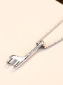 thumb 925 Sterling Silver With Platinum Plated Simplistic Long Deer  Necklaces 3