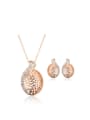 thumb Alloy Imitation-gold Plated Fashion Creative Hollow Rhinestone Two Pieces Jewelry Set 0