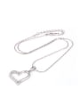 thumb Copper Alloy White Gold Plated Korean style Heart-shaped Zircon Necklace 2