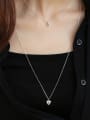 thumb 925 Sterling Silver With Platinum Plated Classic Heart Long Necklaces 1