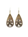thumb Bohemia style Antique Gold Plated Resin stones Water Drop Alloy Drop Earrings 2