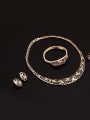 thumb new Alloy Imitation-gold Plated Vintage style Rhinestones Hollow Four Pieces Jewelry Set 1