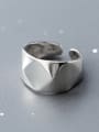 thumb 925 Sterling Silver With Platinum Plated Simplistic Geometric Free Size  Rings 0