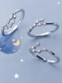 thumb 925 Sterling Silver With Platinum Plated Simplistic Constellation Free size Rings 4