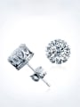 thumb S925 Silver Lovers' Crown with Single zircon stud Earring 0