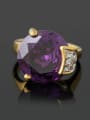 thumb Fashion Cubic Zircon White Rhinestones Gold Plated Alloy Ring 0