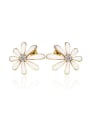 thumb Fashion Zircon Flowery Stud Earrings 2