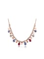 thumb Fashion Multi-color Water Drop Shaped Zircon Necklace 0