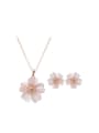 thumb Alloy Rose Gold Plated Fashion Opal Flower-shaped Two Pieces Jewelry Set 0