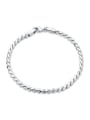 thumb Women Elegant Platinum Plated Twisted-rope Bracelet 0