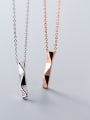 thumb 925 Sterling Silver With Rose Gold Plated Simplistic Irregular Necklaces 3