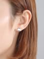 thumb 925 Sterling Silver With Glossy  Simplistic Geometric Stud Earrings 1
