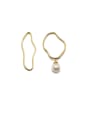 thumb Copper With Gold Plated Simplistic Irregular, Asymmetrical Geometric Drop Earrings 0