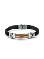 thumb Fashion Titanium Artificial Leather Men Bracelet 0