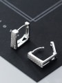thumb 925 Sterling Silver With Cubic Zirconia  Simplistic Geometric Clip On Earrings 1