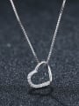 thumb 925 Sterling Silver With Platinum Plated Simplistic Heart Locket Necklace 0