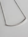 thumb Sterling silver simple fashion square necklace 0