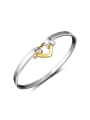 thumb Fashion Gold Plated Hollow Heart Copper Bangle 0