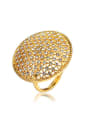 thumb Luxury 18K Gold Plated Net Design Zircon Ring 0