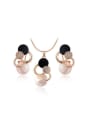 thumb All-match Rose Gold Plated Cloud Shaped Austria Crystal Two Pieces Jewelry Set 0