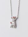 thumb All-match Deer Shaped Shimmering Rhinestone Silver Necklace 0