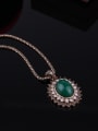 thumb Alloy Antique Gold Plated Vintage style Oval shaped Artificial Stones Three Pieces Jewelry Set 1