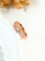 thumb Stainless Steel With Rose Gold Plated Simplistic Geometric Band Rings 2