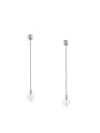thumb Simple Artificial Pearls Titanium Drop Earrings 2