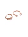 thumb 925 Sterling Silver With Rose Gold Plated Simplistic Round Free Size  Rings 0