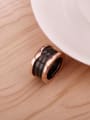 thumb Black Ceramic Rose Gold Plated Ring 0