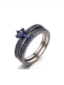 thumb Fashion Cubic Blue Zirconias Copper Lovers Ring 0