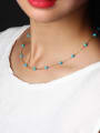 thumb Fashionable Blue Turquoise Clavicle Necklace 1