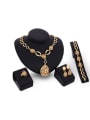 thumb Alloy Imitation-gold Plated Vintage style Hollow Water Drop shaped Four Pieces Jewelry Set 0