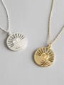 thumb Sterling silver personality versatile sun round necklace 0