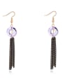 thumb Fashion Hollow Round austrian Crystals Tassels Alloy Earrings 1