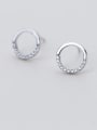 thumb All-match Round Shaped Rhinestone Silver Stud Earrings 0