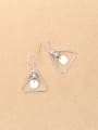 thumb Simple Hollow Triangle Silver hook earring 2