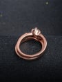 thumb Elegant Rose Gold Plated Zircon Alloy Ring Set 1