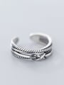 thumb 925 Sterling Silver With Antique Silver Plated Vintage Bowknot Rings 1
