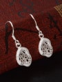 thumb Micro Pave Zircons White Gold Plated Drop Earrings 1