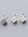 thumb 925 Sterling Silver With Silver Plated Classic Square Charms 0